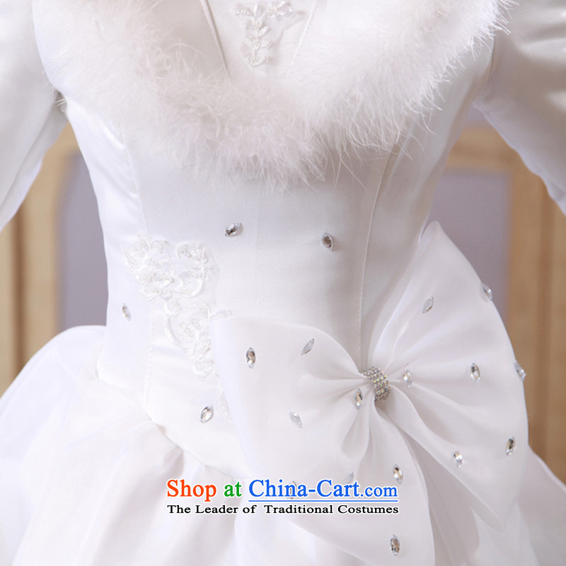 7 Color 7 tone Korean winter 2015 new stylish long-sleeved plus cotton married women warm winter clothing to align the wedding dresses H048 white zipper XL, 7 color 7 Tone , , , shopping on the Internet