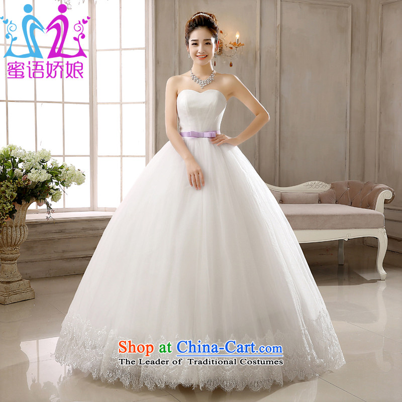 Talk to Her Wedding Dress 2015 new stylish anointed chest lace minimalist alignment to Korean wedding dresses larger out of white L