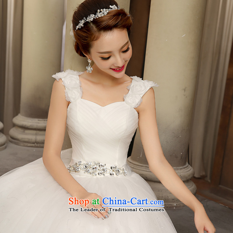 Talk to Her Wedding Dress 2015 new word to align the shoulder for large video thin marriages Korean went out of white , princess whisper to Madame shopping on the Internet has been pressed.