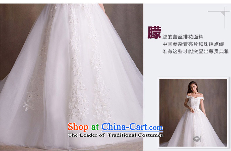 Wedding dresses new Word 2015 Autumn stylish shoulder Wedding Super Long Tail wedding marriages wedding code strap video thin wedding female winter tail 100CM M standard code 10 day shipping) Picture, prices, brand platters! The elections are supplied in the national character of distribution, so action, buy now enjoy more preferential! As soon as possible.