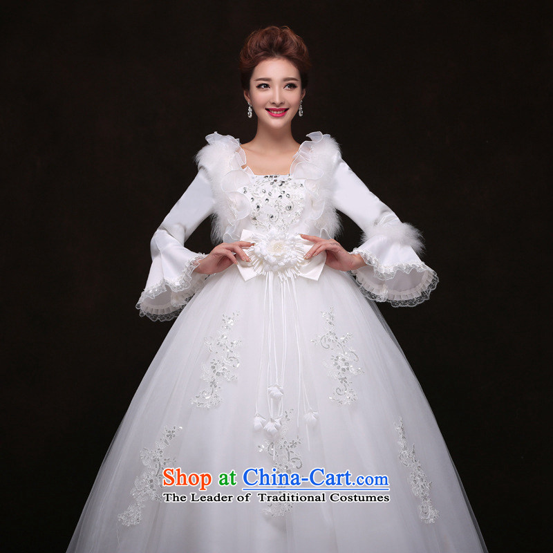 Yet, a 2014 winter long-sleeved plus cotton warm winter clothing wedding Korean style banding of pregnant women yf2363 wedding White XL, yet a , , , shopping on the Internet
