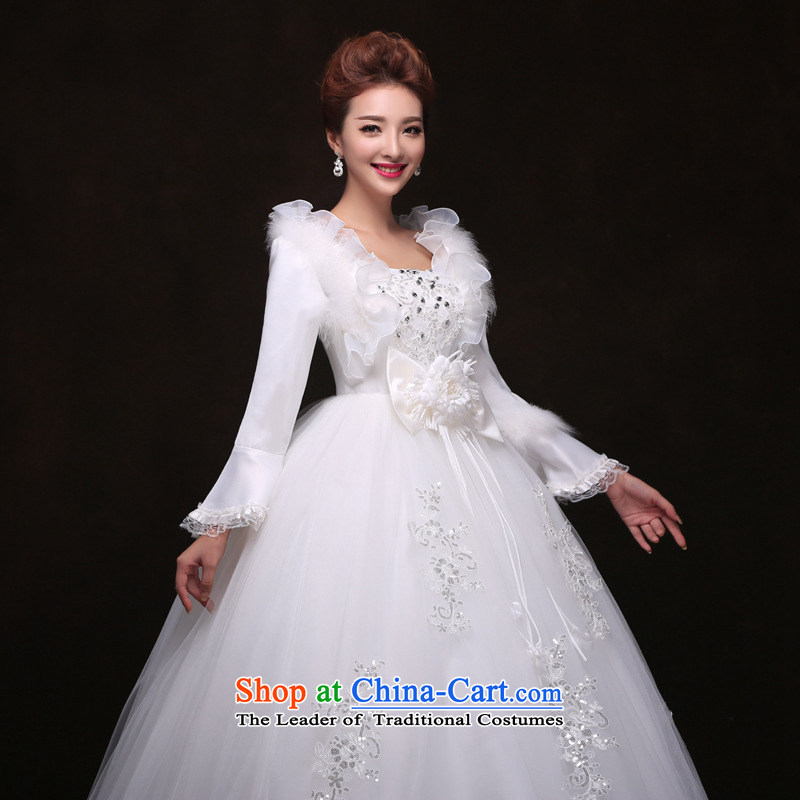 Yet, a 2014 winter long-sleeved plus cotton warm winter clothing wedding Korean style banding of pregnant women yf2363 wedding White XL, yet a , , , shopping on the Internet