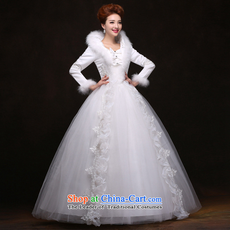 Yet, a winter 2014 new winter wedding dresses long-sleeved gross for thick cotton folder wedding yf6562 white L, yet a , , , shopping on the Internet