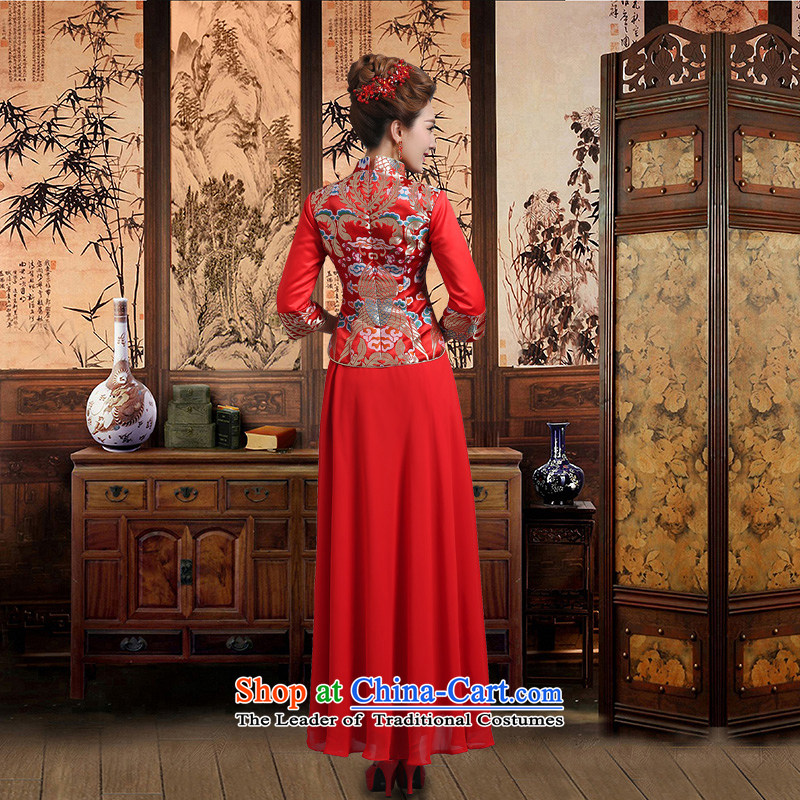Love So Peng 2014 New Chinese wedding dress bride red long serving modern retro improvements bows qipao winter XXXL Sau San need to do not return, love so Peng (AIRANPENG) , , , shopping on the Internet