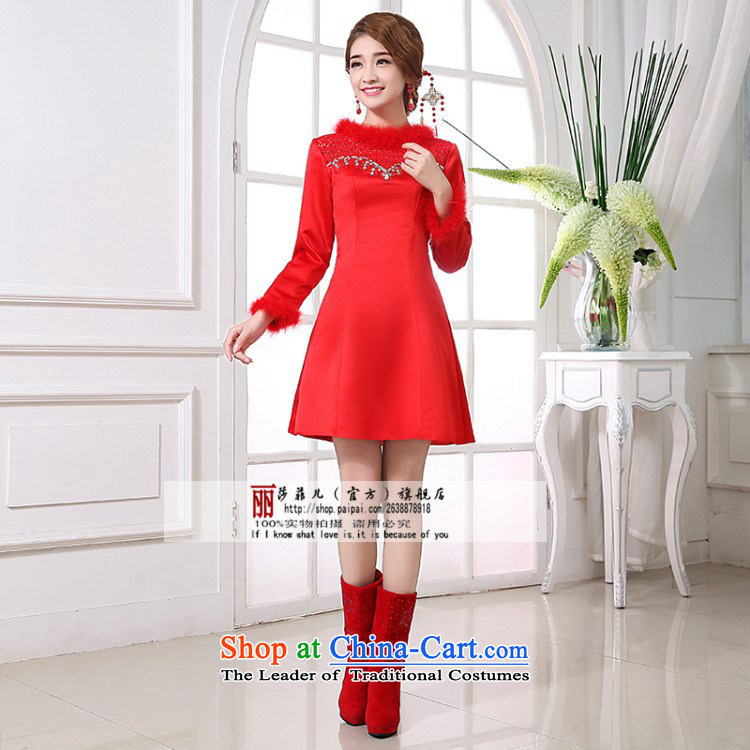 Long-sleeved qipao gown bride fall inside the new 2014 Red bows dress uniform winter marriage, the major short code L package returning picture, prices, brand platters! The elections are supplied in the national character of distribution, so action, buy now enjoy more preferential! As soon as possible.