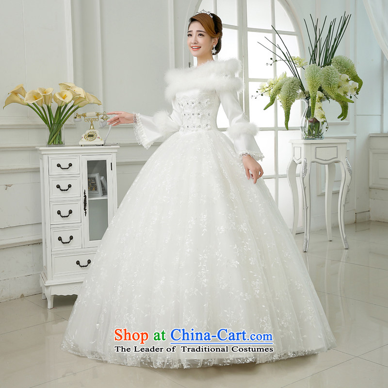 Embroidered Bride of Winter clothing is by no means a new marriage won 2015 version of the word long-sleeved winter thick winter of base cotton wedding White M 2 feet waist, Suzhou embroidery brides shipment has been pressed shopping on the Internet