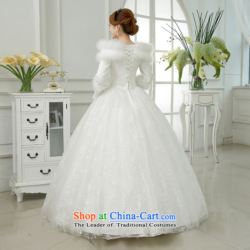 Embroidered Bride of Winter clothing is by no means a new marriage won 2015 version of the word long-sleeved winter thick winter of base cotton wedding White M 2 feet waist, Suzhou embroidery brides shipment has been pressed shopping on the Internet