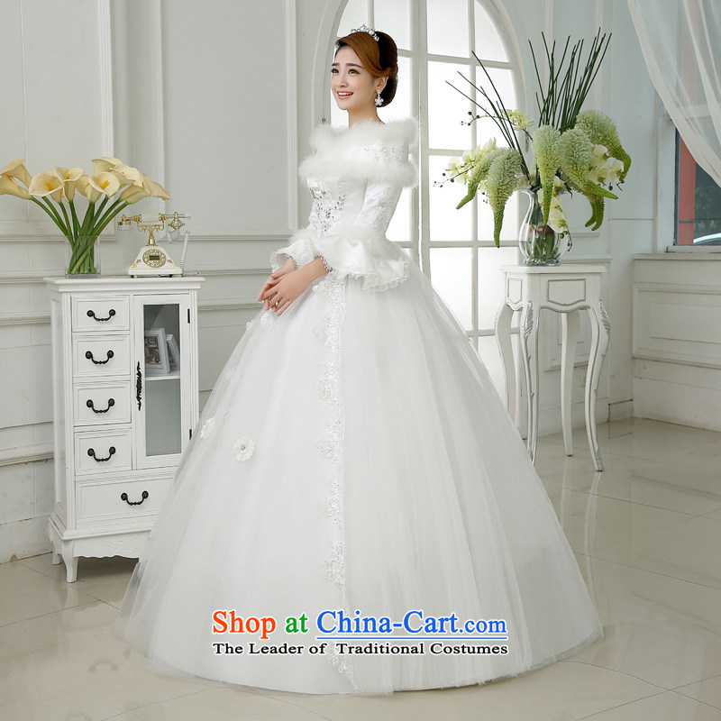 Embroidered is the new 2015 bride thick winter clothing winter long-sleeved winter of marriage lace Sau San Wedding White XL code 2 ft 2 Suzhou shipment, waist embroidered bride shopping on the Internet has been pressed.