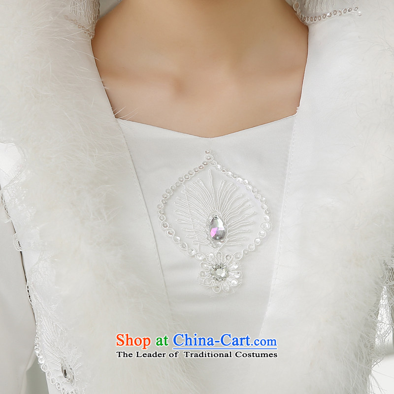 No new bride embroidered 2015 Marriage warm winter clothing thick collar gross winter clothing long-sleeved white wedding XL code 2 ft 2 Suzhou shipment, waist embroidered bride shopping on the Internet has been pressed.