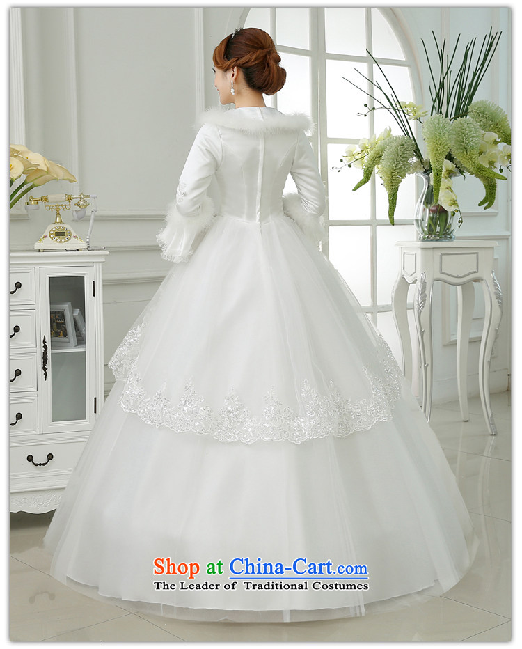 Embroidered bride 2015 winter is by no means a new cotton wedding dress long-sleeved gross for lace diamond winter clothing zipper wedding white S code 1 feet 9 Get Pictures, price Suzhou shipment, brand platters! The elections are supplied in the national character of distribution, so action, buy now enjoy more preferential! As soon as possible.