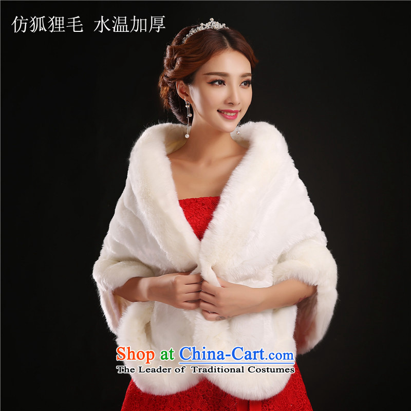 The new wedding gross 2014 Winter, marriage shawl red and white thick intensify emulation fox bride and fur grass white, love so Peng (AIRANPENG) , , , shopping on the Internet