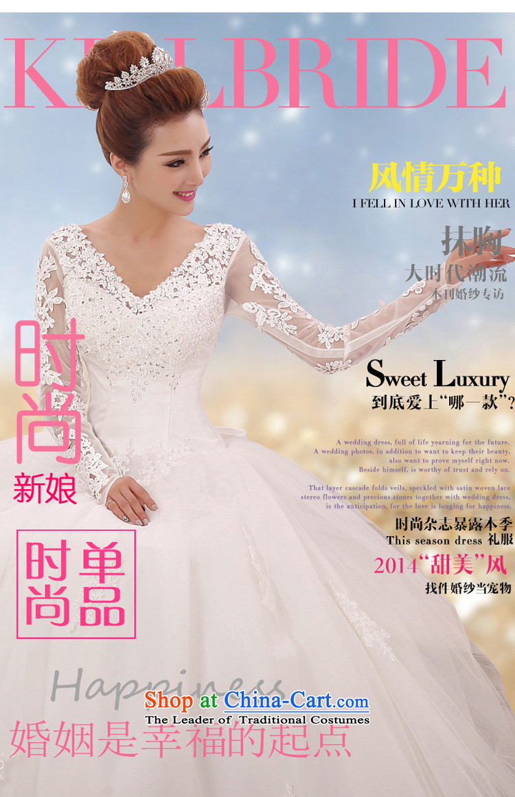 7 Color 7 tone Korean won the new version of 2015 lace princess slotted shoulder V-Neck video thin wedding dresses wedding H051 long-sleeved white tailored (does not allow) Picture, prices, brand platters! The elections are supplied in the national character of distribution, so action, buy now enjoy more preferential! As soon as possible.