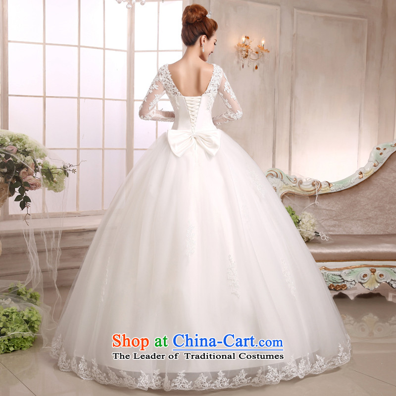 7 Color 7 tone Korean won the new version of 2015 lace princess slotted shoulder V-Neck video thin wedding dresses wedding H051 long-sleeved white tailored (does not allow) 7 7 Color Tone , , , shopping on the Internet