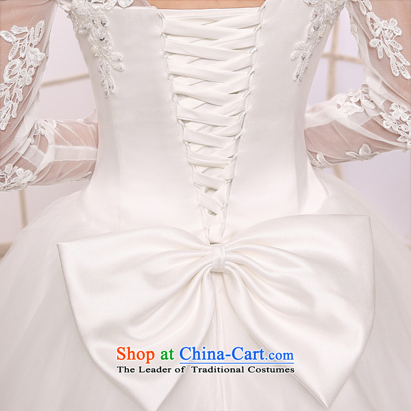 7 Color 7 tone Korean won the new version of 2015 lace princess slotted shoulder V-Neck video thin wedding dresses wedding H051 long-sleeved white tailored (does not allow) 7 7 Color Tone , , , shopping on the Internet