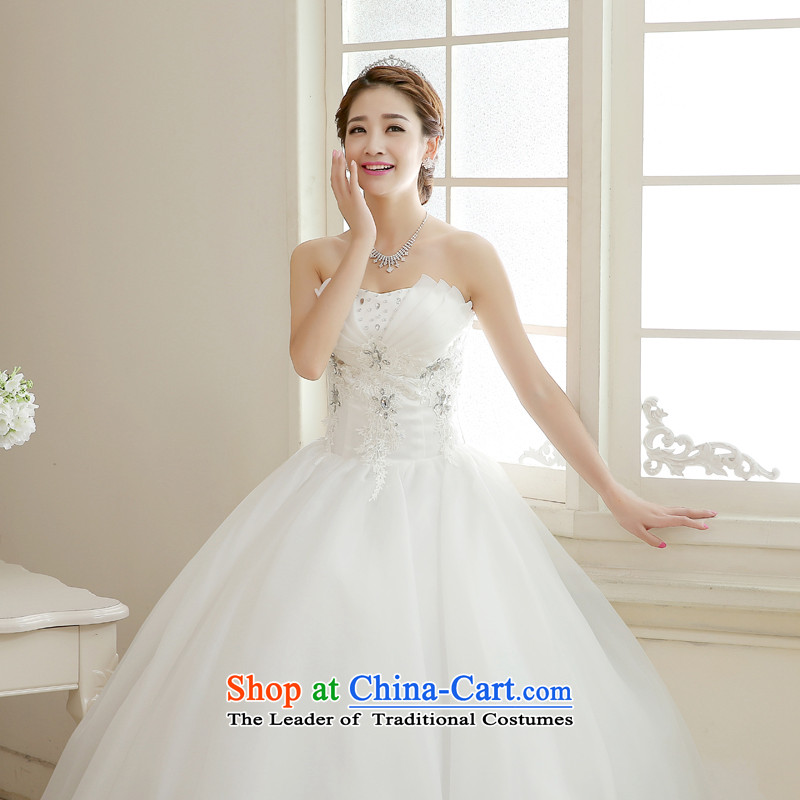 Rain-sang yi 2015 new bride wedding dress white wedding gown Princess Mary Magdalene chest stylish large thin align graphics to wedding HS887 white L, rain-sang Yi shopping on the Internet has been pressed.