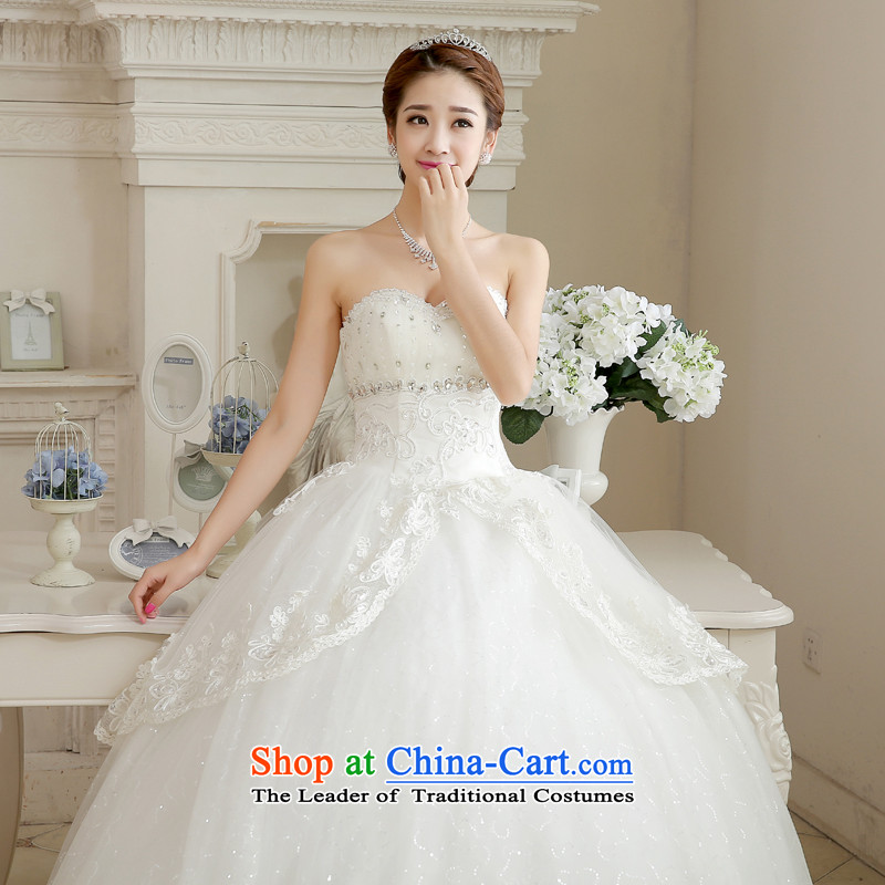 Rain-sang Yi marriages 2015 new bride large hotel winter wedding Diamond White bon bon align to bind the princess HS888 with white M rain-sang Yi shopping on the Internet has been pressed.