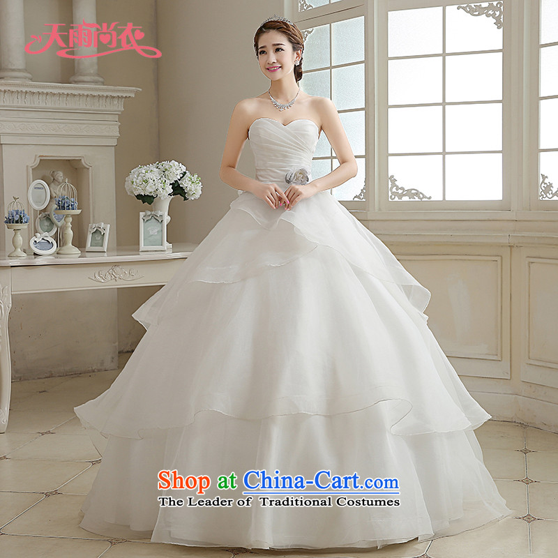 Rain-sang Yi marriages 2015 new stylish anointed chest minimalist white princess western large tie video wedding HS884 thin white tailored does not allow