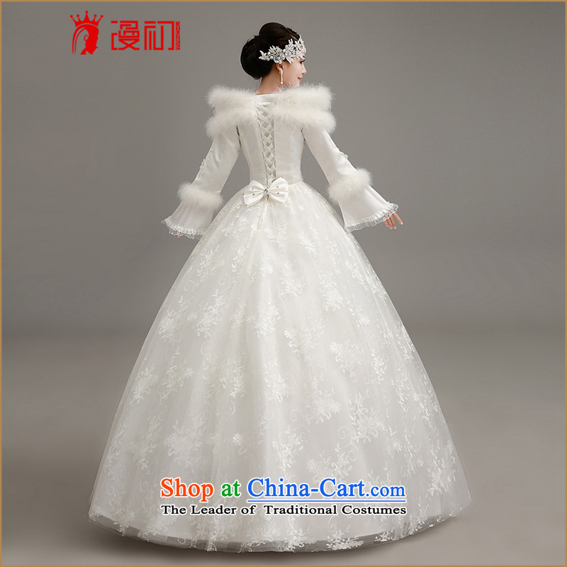 Diffuse the early winter video thin Wedding 2015 new thick warm winter marriage wedding dresses Korean winter, align the strap to white bon bon skirt wedding White M code, spilling the early shopping on the Internet has been pressed.