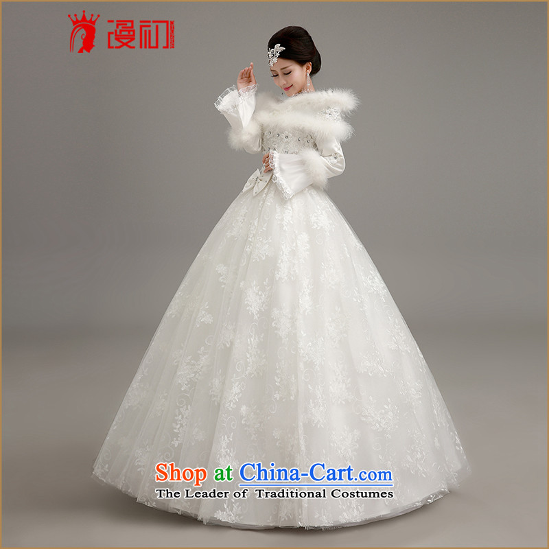 Diffuse the early winter video thin Wedding 2015 new thick warm winter marriage wedding dresses Korean winter, align the strap to white bon bon skirt wedding White M code, spilling the early shopping on the Internet has been pressed.