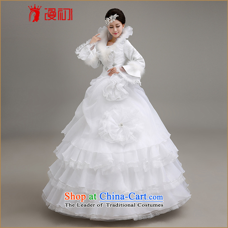 At the beginning of Castores Magi wedding dresses new 2015 Winter Korean wedding winter long-sleeved gross for thick winter, wedding white winter to align the wedding dresses White M code, spilling the early shopping on the Internet has been pressed.