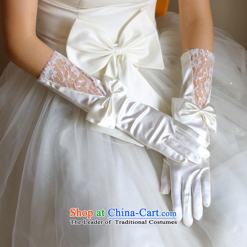Bow Tie lace satin bridal gloves wedding accessories ST13 white, love so Peng (AIRANPENG) , , , shopping on the Internet