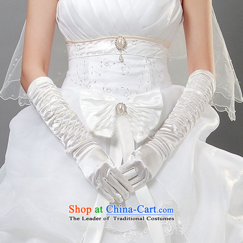 Wedding dress of Satin glove / long Glove / Wedding Glove / white gloves ST515 periwinkle white, love so Peng (AIRANPENG) , , , shopping on the Internet
