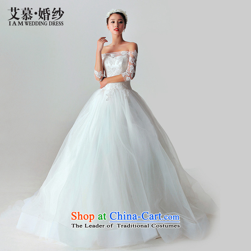 The 2015 new HIV wedding dresses in the word Overgrown Tomb shoulder length trailing white M, HIV in , , , shopping on the Internet