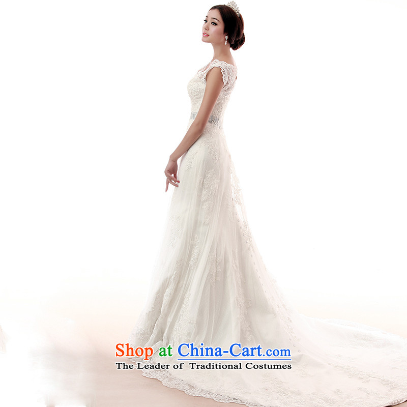 The 2015 new HIV wedding star trade minimalist satin crowsfoot tail anointed chest bride wedding dresses White M HIV in , , , shopping on the Internet