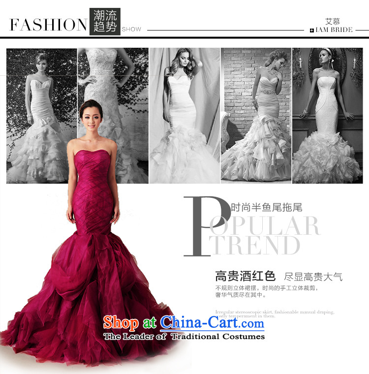 The 2015 new HIV red mermaid crowsfoot tail Korean wedding dresses wine red straps, tailored picture, prices, brand platters! The elections are supplied in the national character of distribution, so action, buy now enjoy more preferential! As soon as possible.