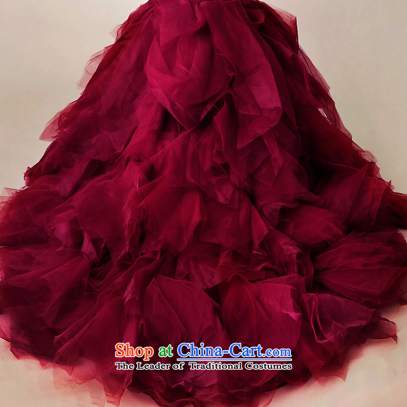 The 2015 new HIV red mermaid crowsfoot tail Korean wedding dresses wine red straps, tailored, HIV in , , , shopping on the Internet