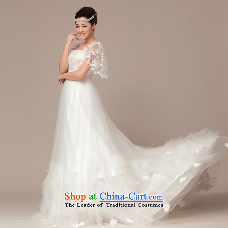 The 2015 new HIV wedding budding lace shawl Korean Princess tail wedding ivory , L, HIV in , , , shopping on the Internet