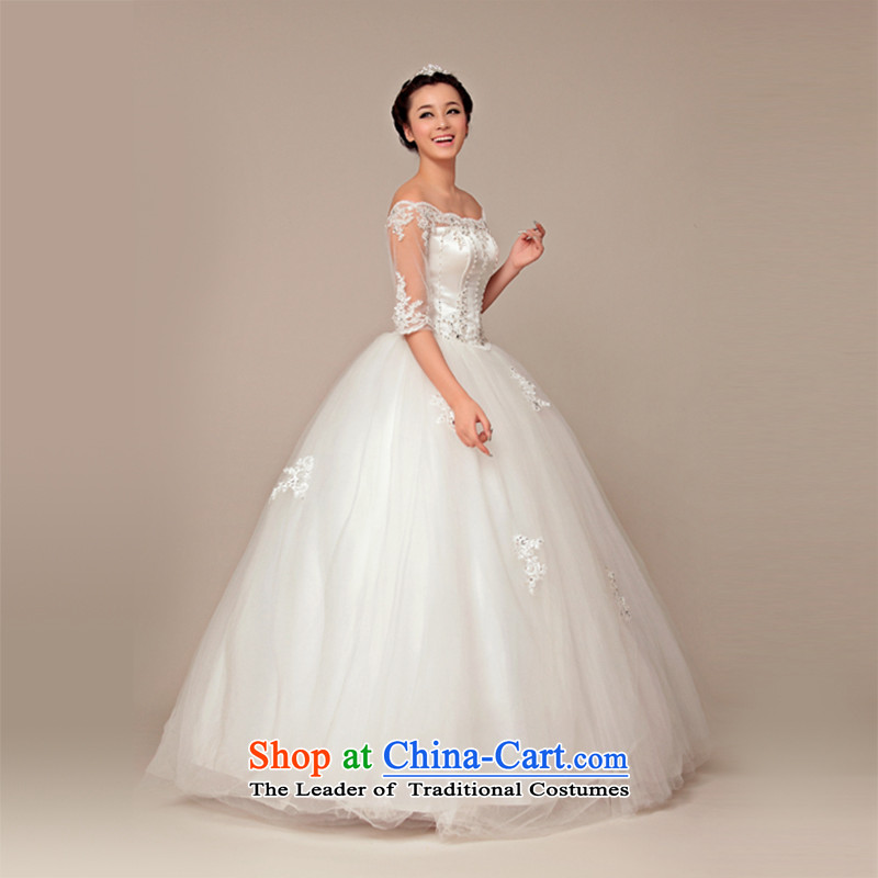 The 2015 new HIV under the Korean version of the winding Princess Mary Magdalene chest word retro shoulder bon bon skirt in cuff wedding dresses ivory S, HIV in , , , shopping on the Internet