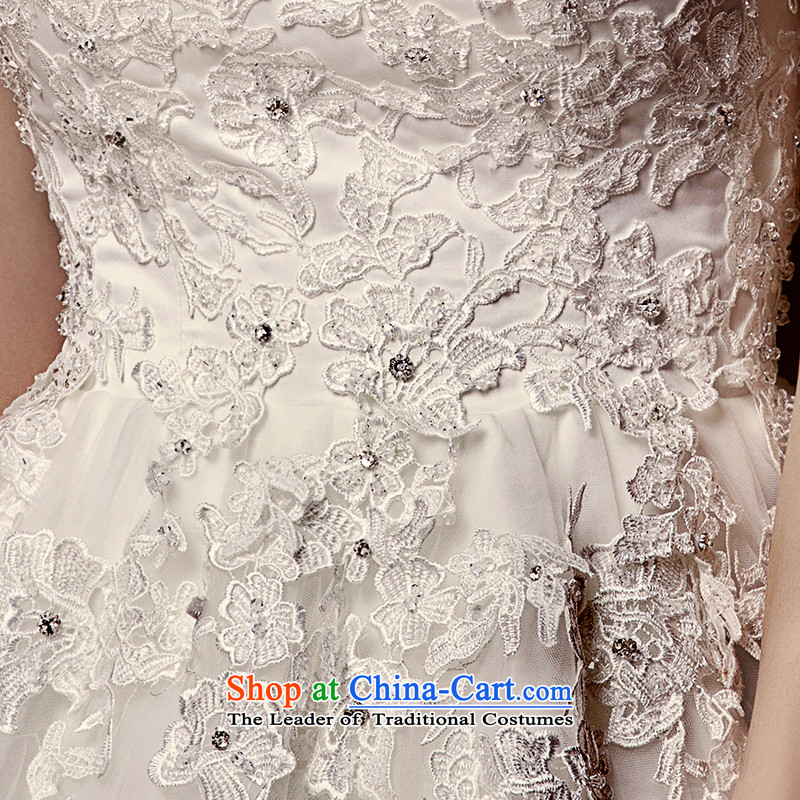 The 2015 new HIV the fuser lace semi permeable to erase chest princess bon bon skirt bride wedding dresses , HIV in white , , , shopping on the Internet