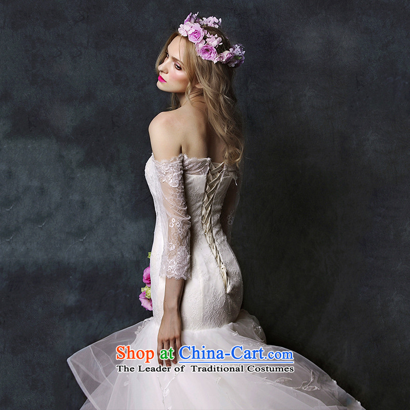 The new 2015 program covered by double-wiping the chest lace a crowsfoot long-sleeved brides field shoulder wedding dresses , HIV in white , , , shopping on the Internet