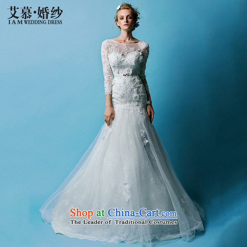 The HIV NEW MANCHESTER 2015 semi permeable to erase a chest I should be grateful if you would arrange lace long-sleeved crowsfoot tail bride wedding dress white S