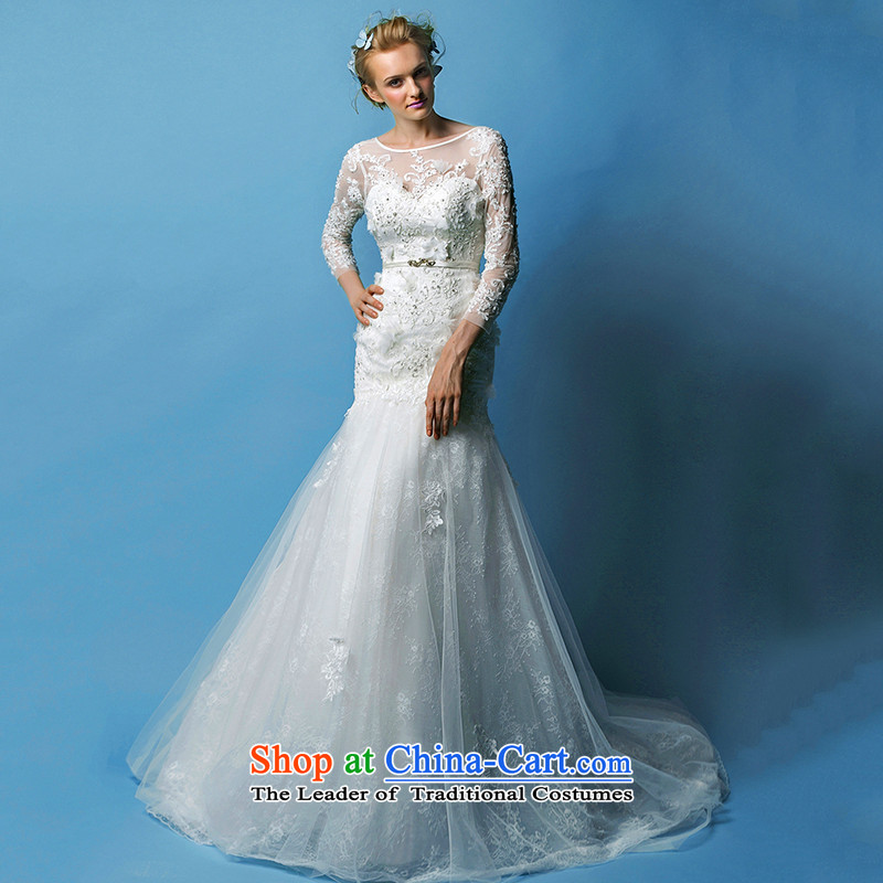 The HIV NEW MANCHESTER 2015 semi permeable to erase a chest I should be grateful if you would arrange lace long-sleeved crowsfoot tail bride wedding dresses , HIV in white , , , shopping on the Internet