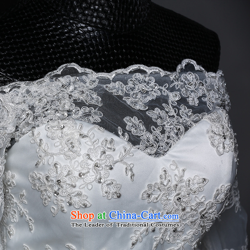 The 2015 new HIV Ling Xuan anointed chest lace a field long-sleeved tail brides shoulder wedding dresses , HIV in white , , , shopping on the Internet