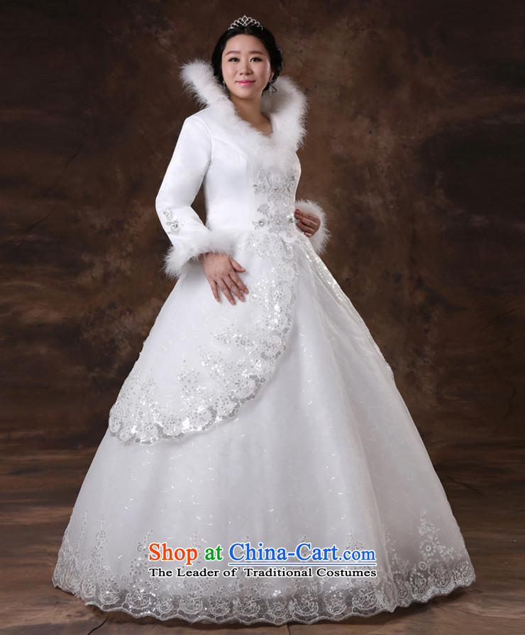 2014 Winter Olympics guijin Keun-shared bride wedding dresses to align the back of the zip bride wedding long-sleeved gross Warm White XXXXL wedding scheduled three-day shipment from Suzhou picture, prices, brand platters! The elections are supplied in the national character of distribution, so action, buy now enjoy more preferential! As soon as possible.