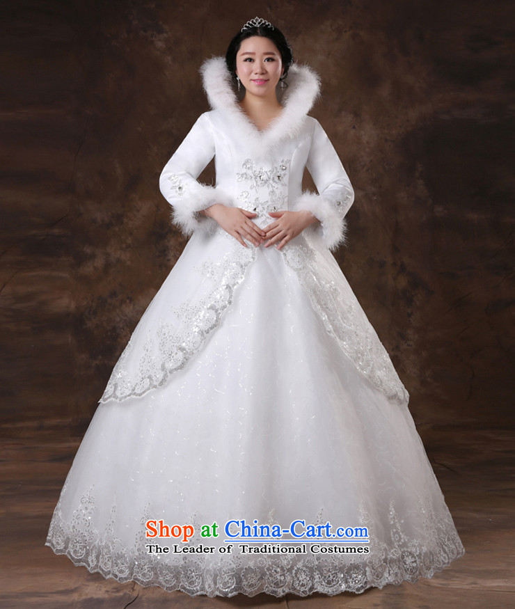 2014 Winter Olympics guijin Keun-shared bride wedding dresses to align the back of the zip bride wedding long-sleeved gross Warm White XXXXL wedding scheduled three-day shipment from Suzhou picture, prices, brand platters! The elections are supplied in the national character of distribution, so action, buy now enjoy more preferential! As soon as possible.