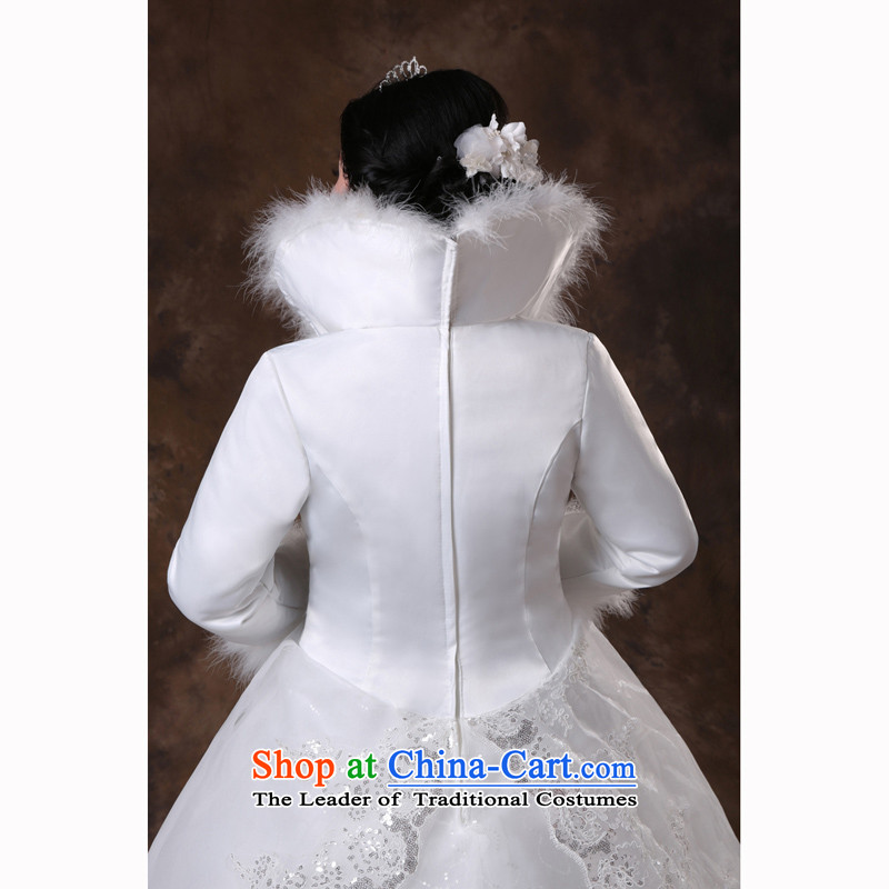2014 Winter Olympics guijin Keun-shared bride wedding dresses to align the back of the zip bride wedding long-sleeved gross Warm White XXXXL wedding scheduled 3 days from Suzhou shipment, shared Keun (guijin) , , , shopping on the Internet