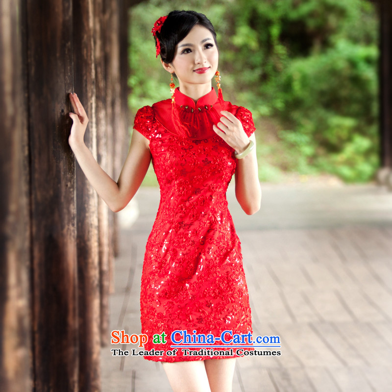 After 2014 the new bride wind Chinese wedding wedding dress bride bows services qipao Red Dress 4 613 4 613 red XXL, ruyi wind shopping on the Internet has been pressed.