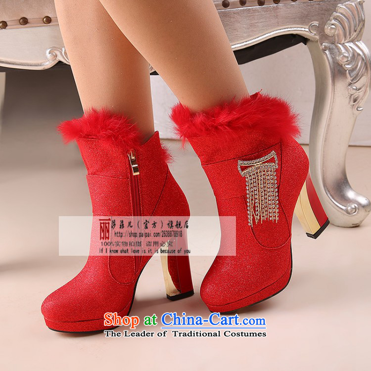 Marriage Women 2014 autumn and winter new bold with a pair of red high-cotton bootie snowshoeing bride shoes marriage shoes winter) 10-cm with 36 pictures, prices, brand platters! The elections are supplied in the national character of distribution, so action, buy now enjoy more preferential! As soon as possible.