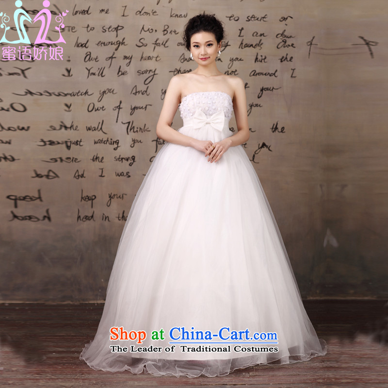 Talk to her?new 2015 wedding dresses large graphics thin pregnant women strap to align the bride wedding dress white wedding White?XXL