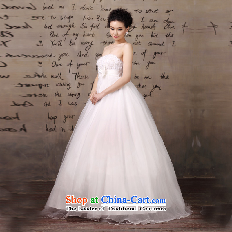 Talk to her new 2015 wedding dresses large graphics thin pregnant women strap to align the bride wedding dress white wedding white honey words to wife XXL, shopping on the Internet has been pressed.