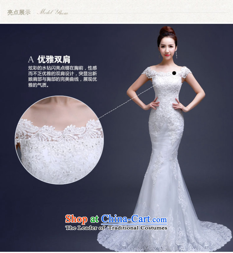 Beverly Ting wedding dresses new Word 2015 Summer stylish shoulder tail crowsfoot bride dual shoulder type Korean spring lace white wedding pictures, prices, S brand platters! The elections are supplied in the national character of distribution, so action, buy now enjoy more preferential! As soon as possible.