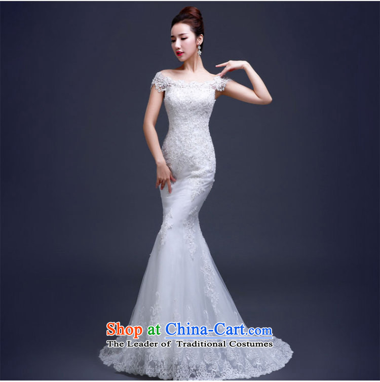 Beverly Ting wedding dresses new Word 2015 Summer stylish shoulder tail crowsfoot bride dual shoulder type Korean spring lace white wedding pictures, prices, S brand platters! The elections are supplied in the national character of distribution, so action, buy now enjoy more preferential! As soon as possible.