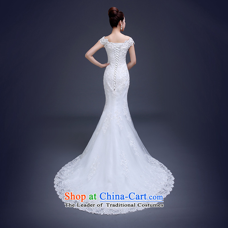 Beverly Ting wedding dresses new Word 2015 Summer stylish shoulder tail crowsfoot bride dual shoulder type Korean spring lace white wedding , Beverly (tingbeier ting) , , , shopping on the Internet