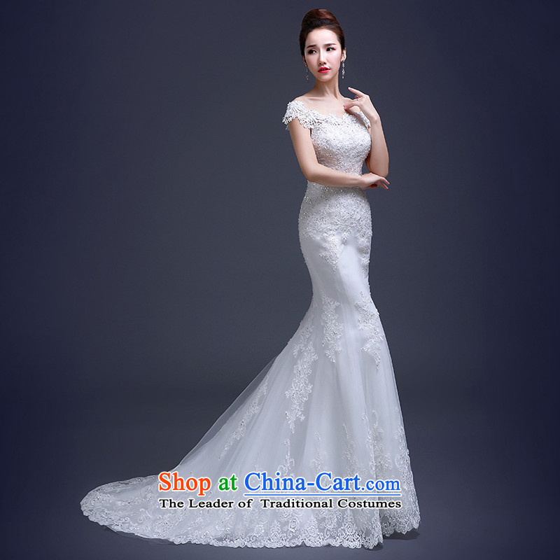 Beverly Ting wedding dresses new Word 2015 Summer stylish shoulder tail crowsfoot bride dual shoulder type Korean spring lace white wedding , Beverly (tingbeier ting) , , , shopping on the Internet