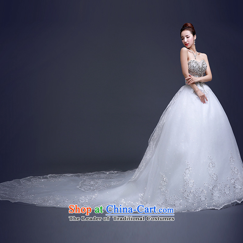 Beverly Ting wedding dresses new stylish Korean 2015 Long Tail bride anointed chest water yard white drill large retro white winter M, Beverly (tingbeier ting) , , , shopping on the Internet