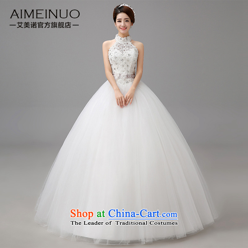 Hiv Miele wedding dresses 2015 Spring_Summer new Korean Princess hang also wedding Korean lace diamond align to yarn?H-79 Sau San?white?S
